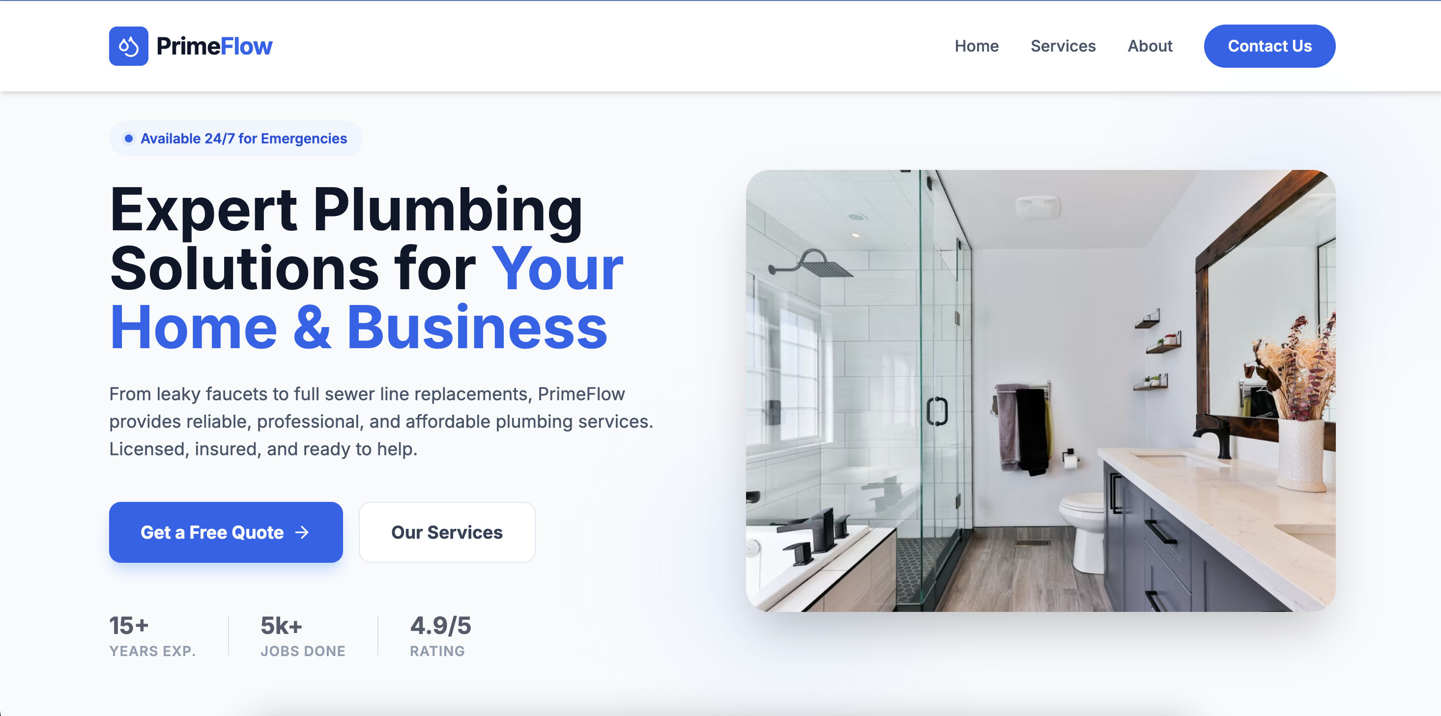 PrimeFlow Plumbing screenshot